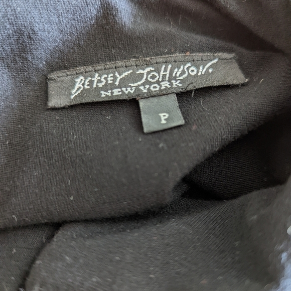 BETSEY JOHNSON black jersey knit dress p xs small pockets - Picture 9 of 14